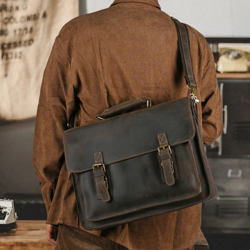 Crossbody Leather Briefcase