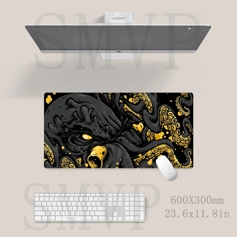Design Locking Edge Mouse Mat Large Natural Rubber Mouse Pad Waterproof Desk Mat Gamer Mousepad Desk Pad Gaming Keyboard Mat
