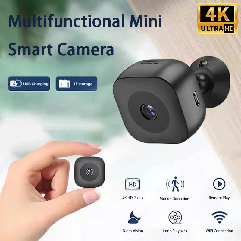 2025 New 4K Mini Security Camera Full Color Night Vision High Definition WiFi Monitor Waterproof Motion Detect Surveillance
